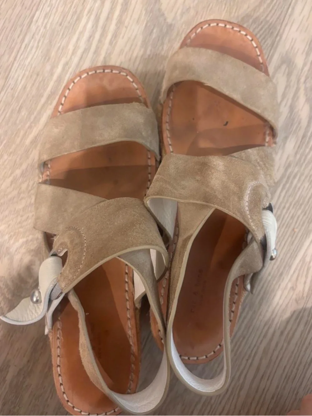rag & bone Suede Espadrille Platform Sandals in Taupe